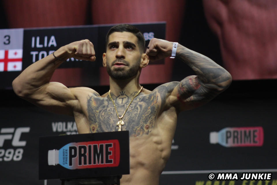 Ilia Topuria UFC 298 ceremonial weigh-ins