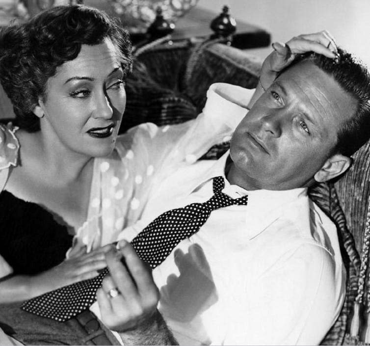 Gloria Swanson and William Holden in a publicity still from Sunset Boulevard.