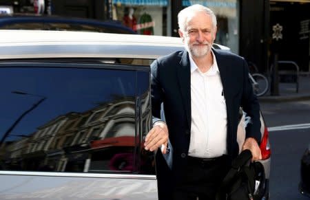 Britain's opposition Labour Party leader Jeremy Corbyn arrives at the Labour Digital Democracy Manifesto launch in London, Britain August 30, 2016.  REUTERS/Peter Nicholls