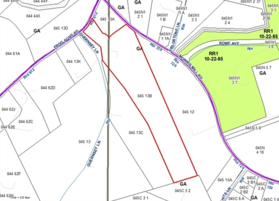The proposed new quarry area for D.M. Conner is outlined in red.