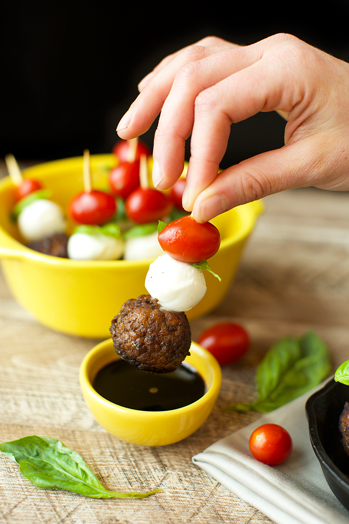 Caprese Meatball Skewers