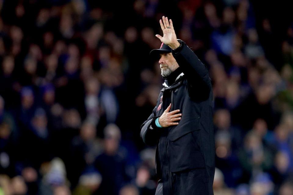 Jurgen Klopp apologises to the away end (Getty Images)