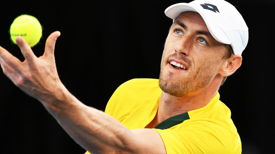 John Millman is pictured during the Davis Cup.