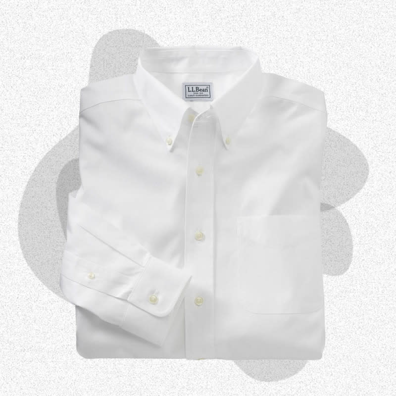 <p>Courtesy of L.L. Bean</p><p>L.L. Bean's pinpoint Oxford dress shirt promises a crisp, ironed look without the hassle of actually ironing. It’s made from a wrinkle-resistant cotton fabric that is, in a word, convenient. With a relaxed fit through the chest, sleeves, and waist, this shirt is all about comfort and ease.</p><p><strong>Colorways:</strong> 3</p><p><strong>Fabrics:</strong> 100% cotton</p><p><strong>Sizes:</strong> 14.5/32-18/37</p><div><table><thead><tr><th>Pros</th><th>Cons</th></tr></thead><tbody><tr><td><p>Spacious fit</p></td><td><p>Limited color options</p></td></tr><tr><td><p>Affordable</p></td><td></td></tr></tbody></table></div><p>[$70; <a href="https://click.linksynergy.com/deeplink?id=b8woVWHCa*0&mid=38678&u1=mj-mensdressshirts-cleblanc-091123-update&murl=https%3A%2F%2Fwww.llbean.com%2Fllb%2Fshop%2F56686%3Fpage%3Dwrinkle-resistant-pinpoint-oxford-cloth-shirt-traditional-fit" rel="nofollow noopener" target="_blank" data-ylk="slk:llbean.com;elm:context_link;itc:0;sec:content-canvas" class="link ">llbean.com</a>]</p>