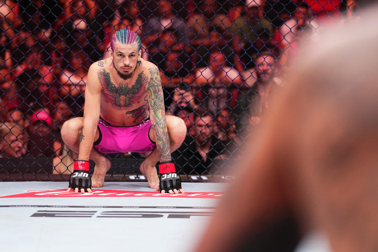 MIAMI, FLORIDA - MARCH 09: Sean O'Malley prepares to face Marlon Vera of Ecuador in the UFC bantamweight championship fight during the UFC 299 event at Kaseya Center on March 09, 2024 in Miami, Florida. (Photo by Chris Unger/Zuffa LLC via Getty Images)