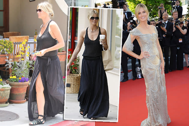 Frollein Klum ist schon ein echtes Fashion-Schlitzohr: Stylt Maxi-Kleider mal glamourös (r.), mal leger (l.) – aber einfach immer wunderschön! Was anderes hätten wir von Heidi auch gar nicht erwartet. (Bilder: WENN)