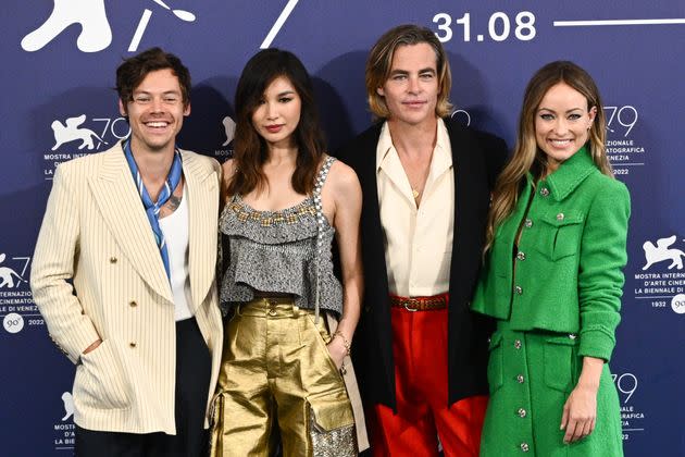 Harry Styles, Gemma Chan, Chris Pine and Olivia Wilde attend the photocall for 