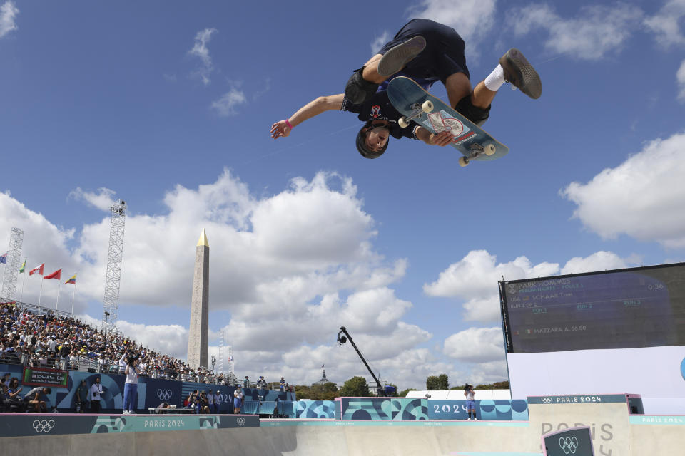 Tom Schaar of the United States had a spectacular day in Paris. (Odd Andersen/Pool Photo via AP)