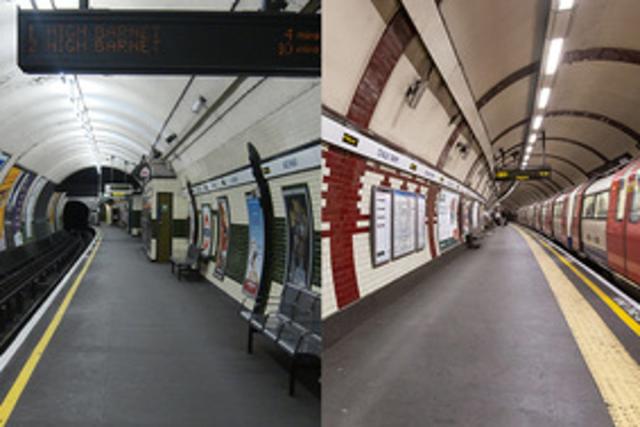 The platforms involved at Archway (left) and Chalk Farm (right) (London Underground)