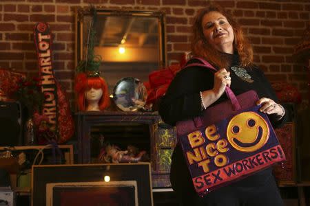 Carol Leigh, a long-time sex worker and advocate for decriminalizing prostitution, poses for a photograph in her office in San Francisco, California July 18, 2014. REUTERS/Robert Galbraith