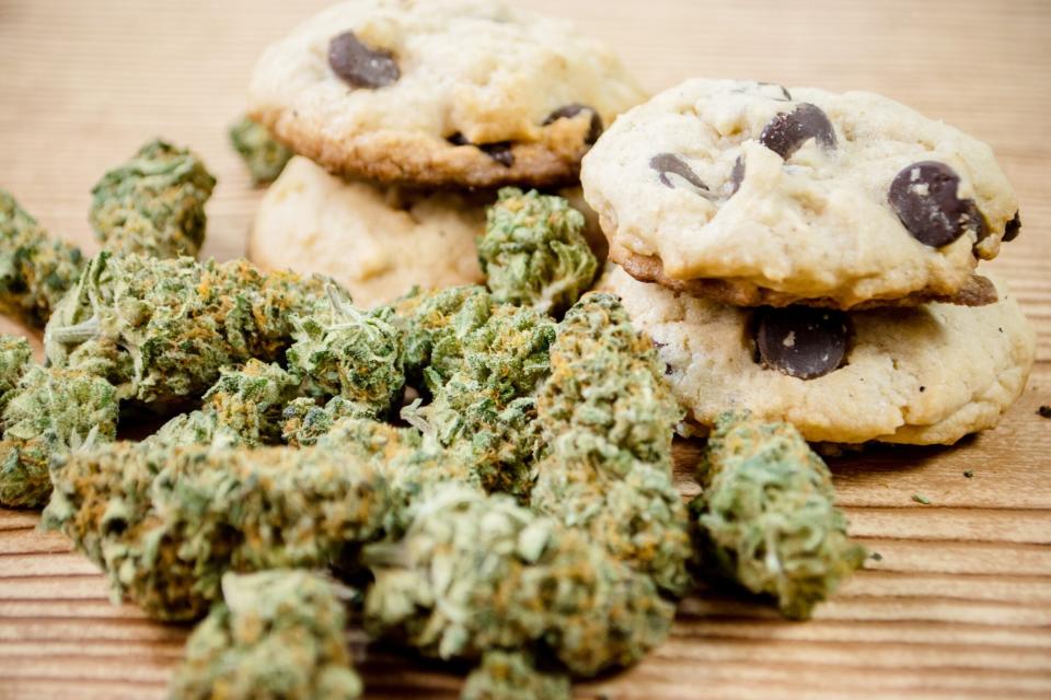 Chocolate chip cookies and pot