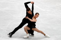 ISU World Figure Skating Championships - Saitama Super Arena, Saitama, Japan - March 22, 2019. France's Gabriella Papadakis and Guillaume Cizeron in action during the Ice Dance – Rhythm Dance. REUTERS/Issei Kato