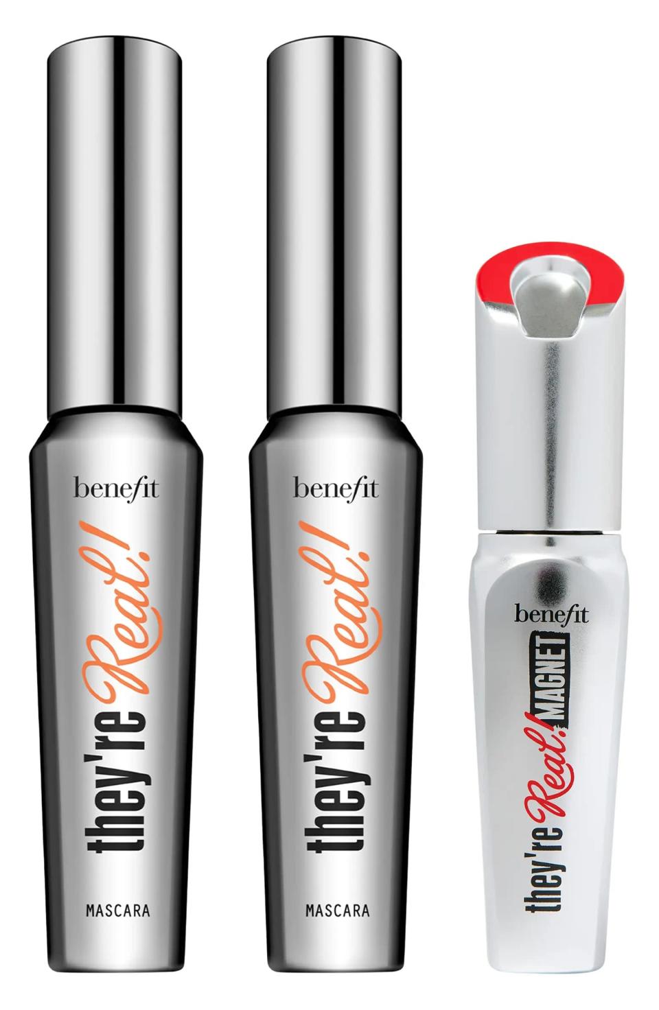 <p>Need to stock up on mascara? The <span>Benefit Cosmetics Mascara Set</span> ($35, $69 value) contains two full sizes of the bestselling They're Real! mascaras and a travel size of the They're Real! Magnet Extreme Lengthening Mascara. Each one will bring length and volume to your lashes for a lifted, fluttery look. Both of the formulas are long wearing and won't smudge. </p>