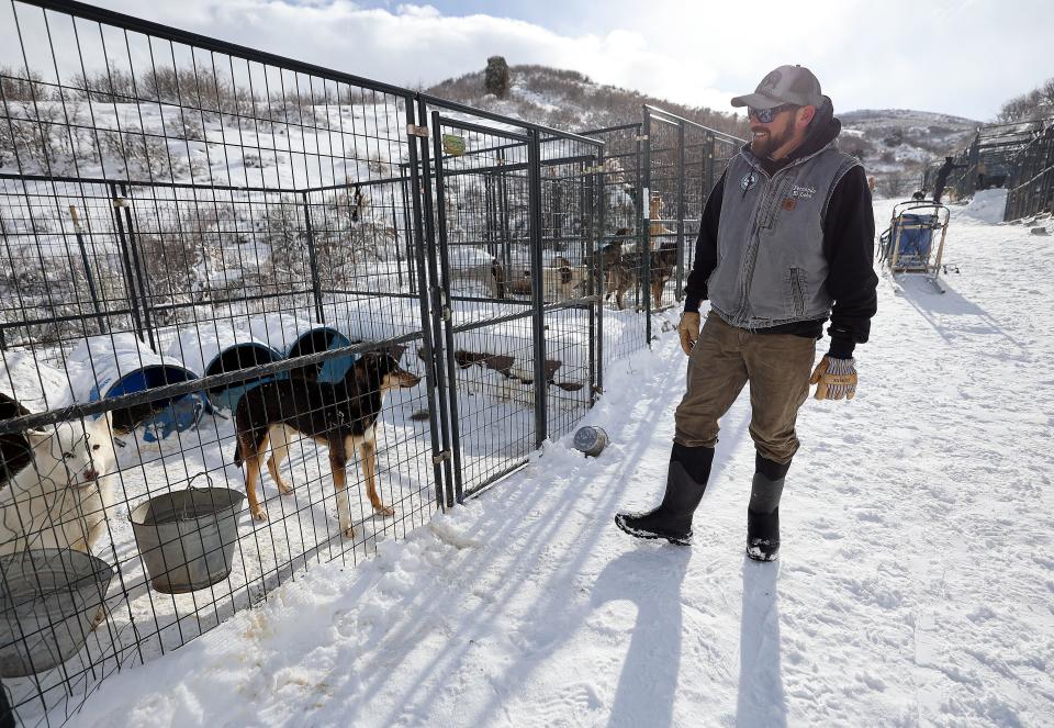 Luna Lobos Dog Sledding owner Fernando Ramirez talks about sled dogs at Rancho Luna Lobos in Peoa, Utah, on Thursday, Jan. 11, 2024. | Kristin Murphy, Deseret News