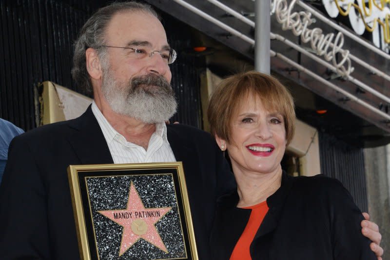 Patti LuPone (R) and Mandy Patinkin attend Patinkin's Hollywood Walk of Fame ceremony in 2018. File Photo by Jim Ruymen/UPI