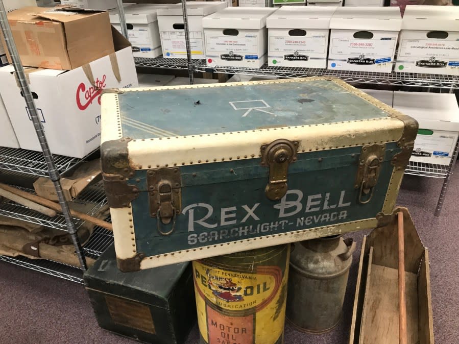 Old trunk that belonged to actor Rex Bell. (KLAS-TV)