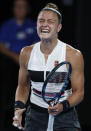 Tennis - Australian Open - Third Round - Melbourne Park, Melbourne, Australia, January 18, 2019. Greece's Maria Sakkari reacts during the match against Australia's Ashleigh Barty. REUTERS/Aly Song