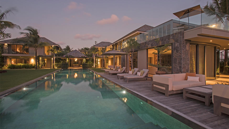 The 82-foot-long saltwater swimming pool.