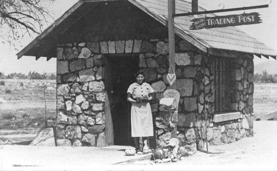 This undated photo provided by the Stewart Indian School Cultural Center and Museum shows the Wa Pai Shone Trading Post, where Stewart Indian School student artwork was sold in Carson City, Nev. The state of Nevada plans to fully cooperate with federal efforts to investigate the history of Native American boarding schools. On Friday, Dec. 3, 2021, Gov. Steve Sisolak apologized for the state's role in funding the construction of and relocating Native children to the Stewart Indian School in Carson City from 1890 to 1980. As part of a government policy designed to assimilate them into Euro-American culture, children sent to residential schools were forcibly ripped from their homes, prohibited from speaking their languages and buried secretly on school grounds, historians say. The Stewart School is among more than 350 that the Interior Department plans to investigate in a review announced this year. (Courtesy of Stewart Indian School Cultural Center and Museum via AP)