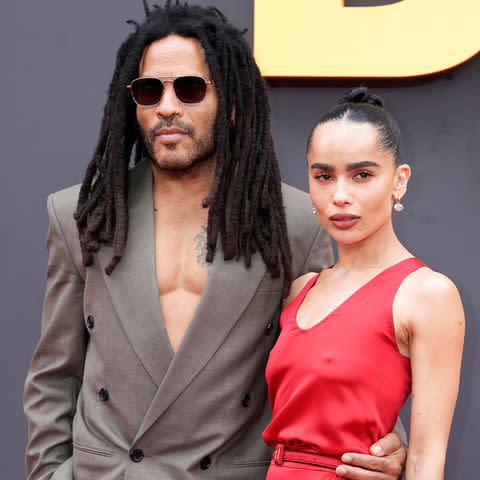 <p>Ian West/PA Images via Getty</p> Lenny and Zoë Kravitz