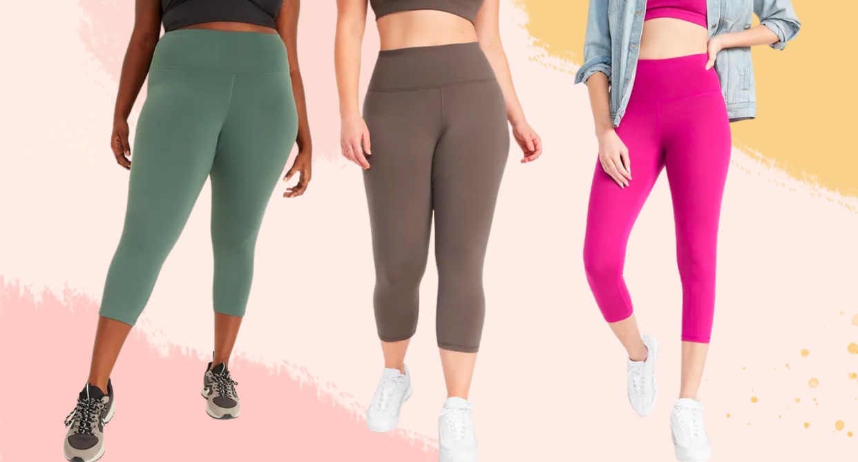 Old Navy's popular High-Waisted PowerPress Crop Leggings are on sale for just $15.