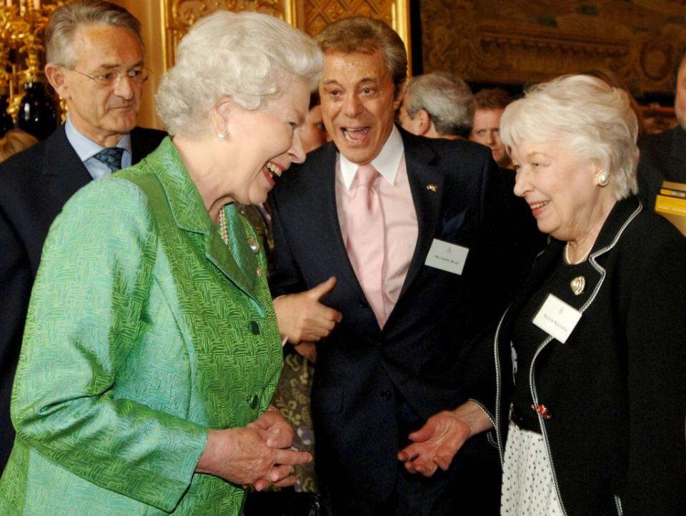 The Queen talks with with Lionel Blair and June Whitfield at the same event (Fiona Hanson/PA) (PA Archive)