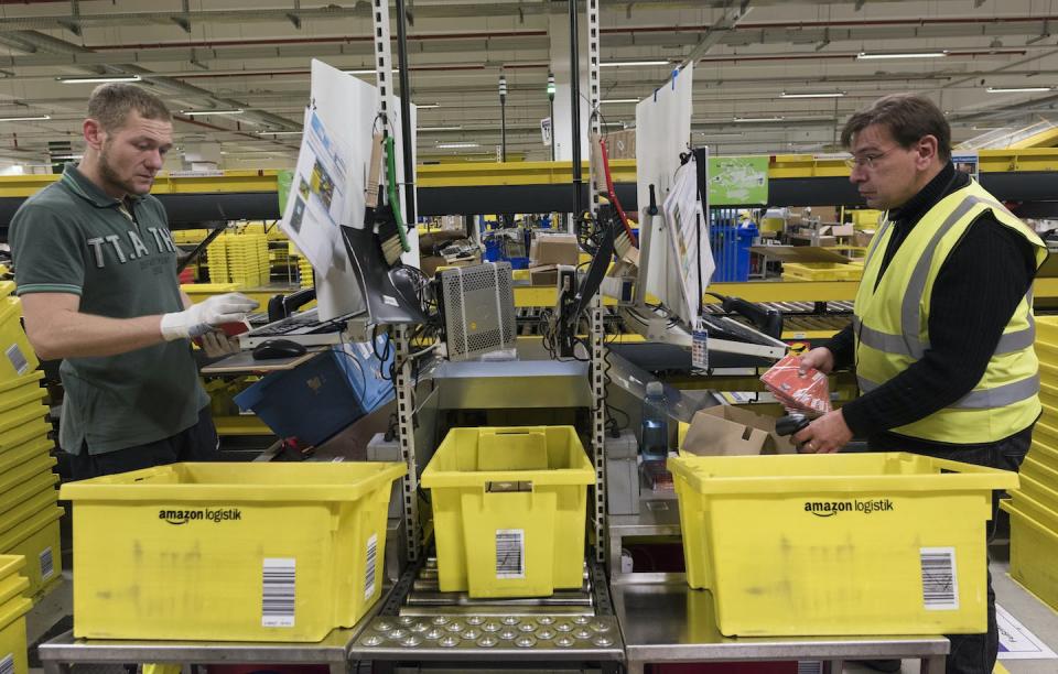 Managing returns is more labor-intensive than fulfilling the original order, in part because it involves inspecting the item and then repackaging it. <a href="https://www.gettyimages.com/detail/news-photo/workers-process-arriving-merchandise-in-amazon-logistics-news-photo/524305368" rel="nofollow noopener" target="_blank" data-ylk="slk:Horacio Villalobos/Corbis via Getty Images;elm:context_link;itc:0;sec:content-canvas" class="link ">Horacio Villalobos/Corbis via Getty Images</a>