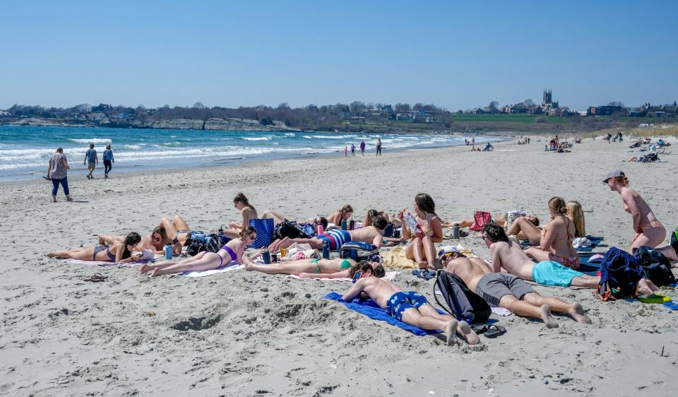 Sachuest Beach, locally known as Second Beach, in Middletown drew many on a recent warm April day.