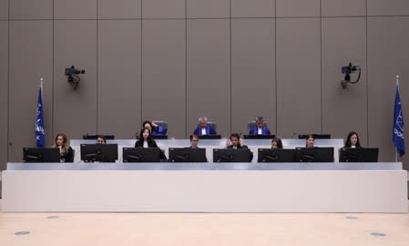 Congolese militia commander Bosco Ntaganda at his trial in The Hague