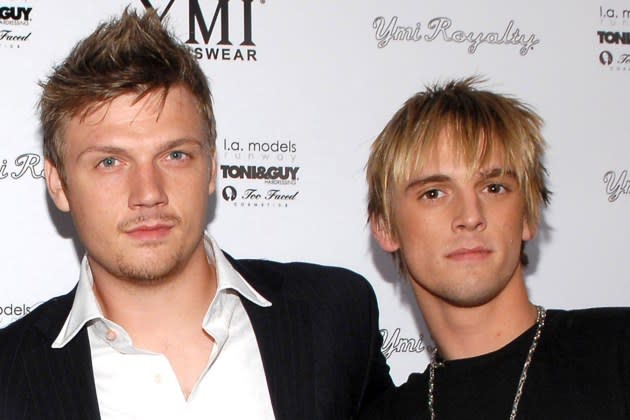 Nick Carter (left) and Aaron Carter in 2006 - Credit: John Sciulli/WireImage/Getty Images