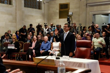 Pedro Pierluis during a public hearing of the Commission of Government of the House of Representatives in San Juan