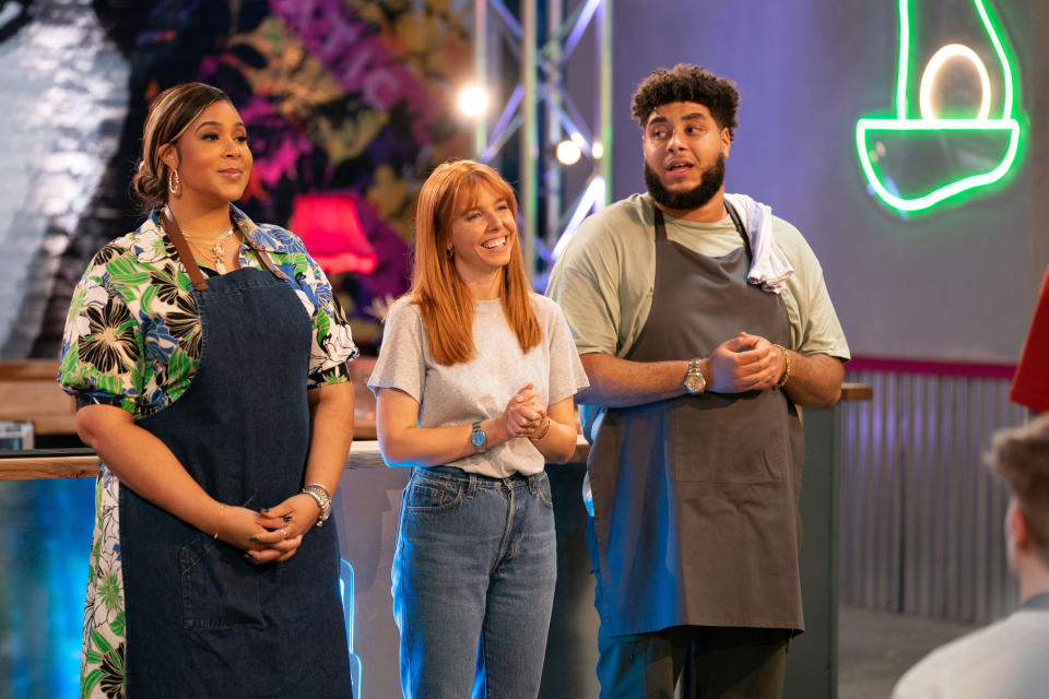 WARNING: Embargoed for publication until 00:00:01 on 31/01/2022 - Programme Name: Hungry For It - TX: n/a - Episode: n/a (No. 1) - Picture Shows:  Kayla Greer, Stacey Dooley, Big Zuu - (C) BBC - Photographer: Jack Barnes