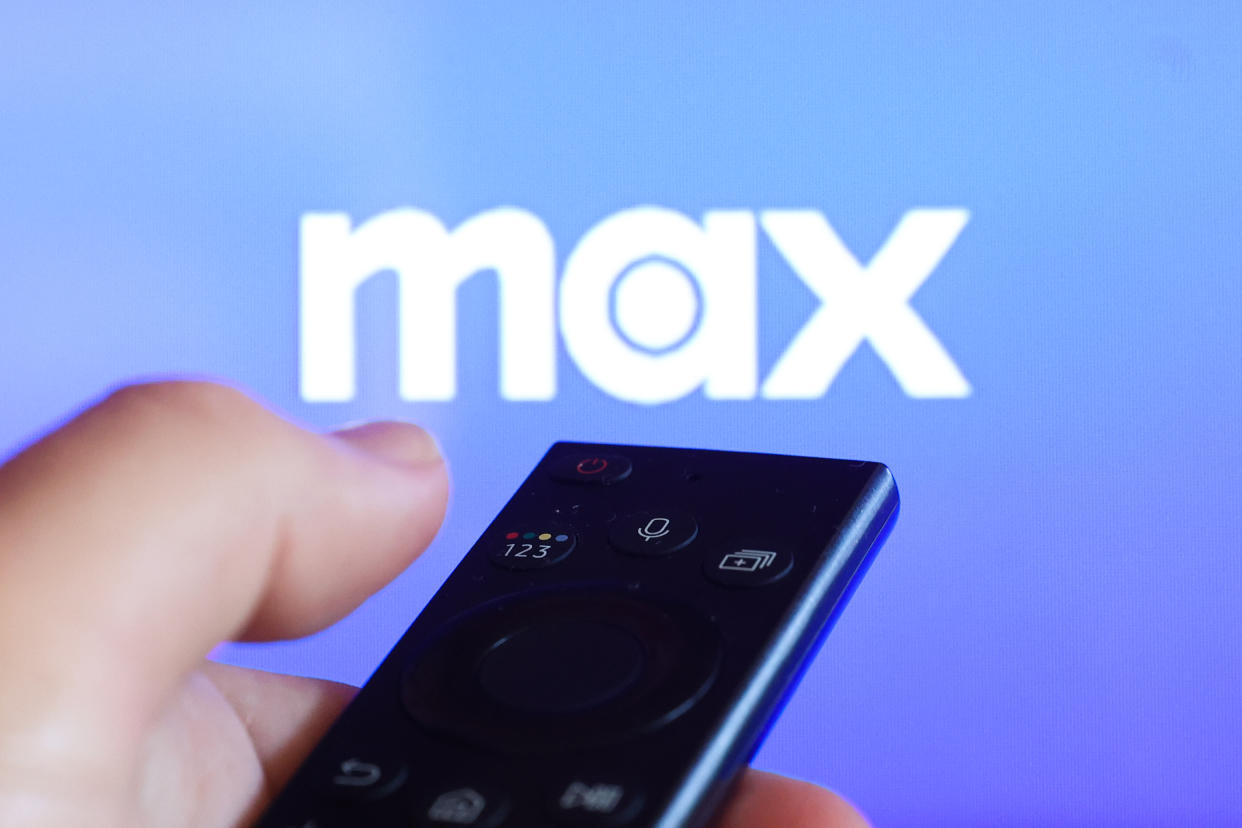 Max logo displayed on a TV screen