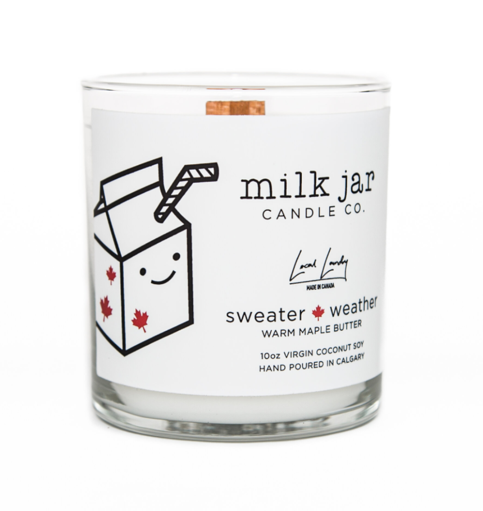 Milk Jar Candle Co. Sweater Weather Candle (Photo via Milk Jar Candle Co.)