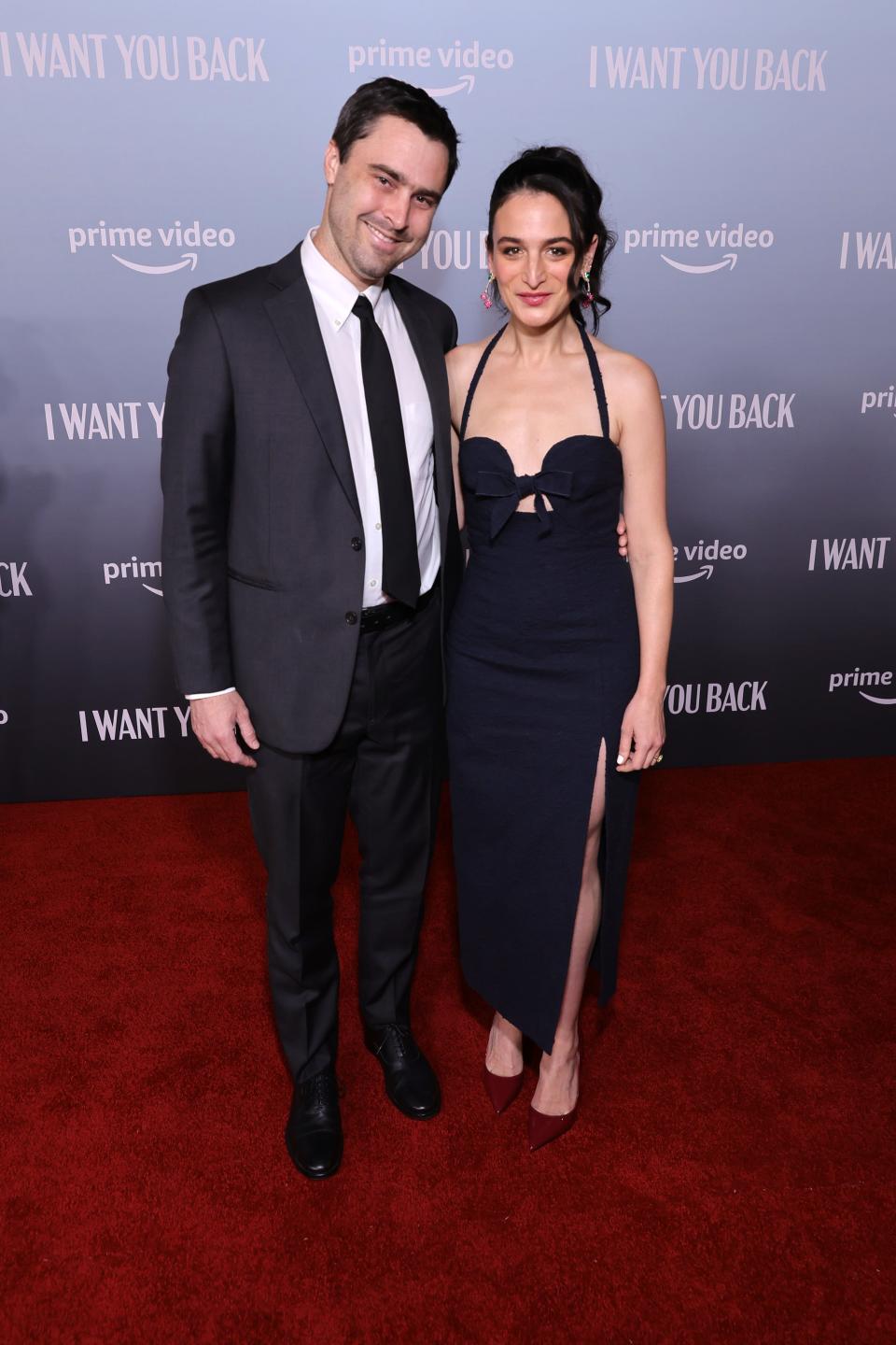 Ben Shattuck and Jenny Slate attend the Los Angeles premiere of Amazon Prime's "I Want You Back."