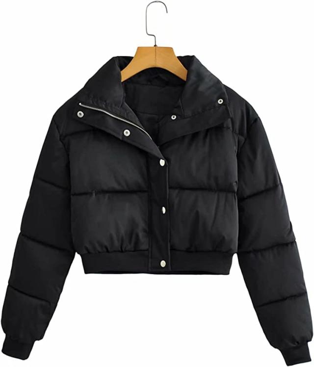 Can't Be Beat Cropped Puffer Jacket - Black