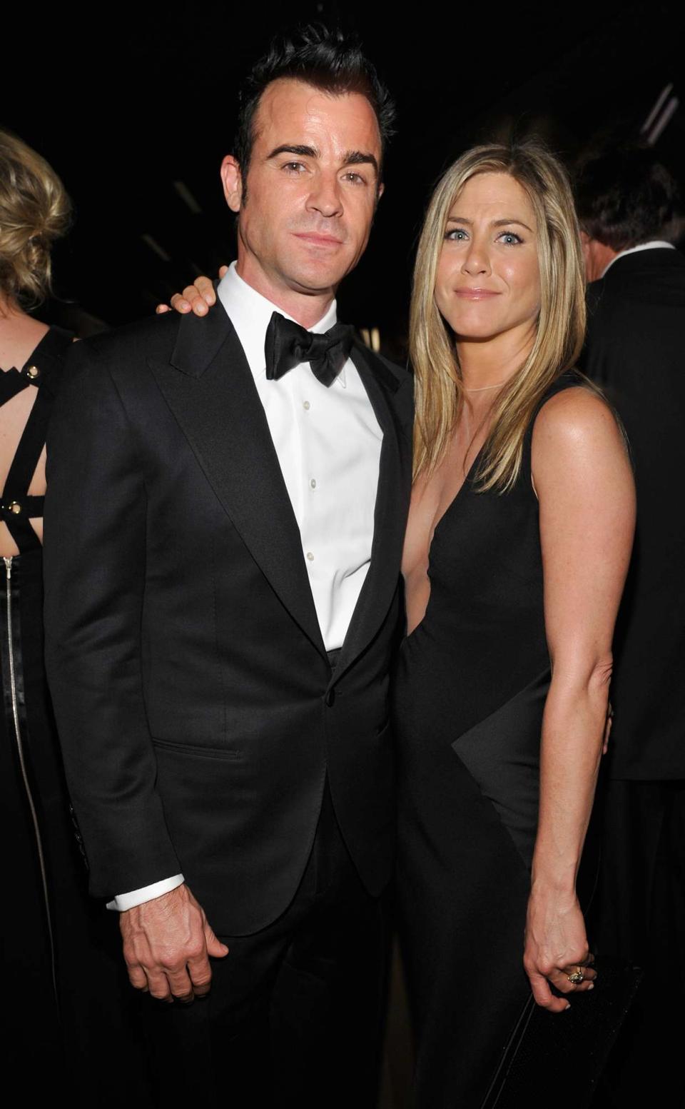 Justin Theroux and Jennifer Aniston attend LACMA 2012 Art + Film Gala Honoring Ed Ruscha and Stanley Kubrick presented by Gucci at LACMA on October 27, 2012 in Los Angeles, California