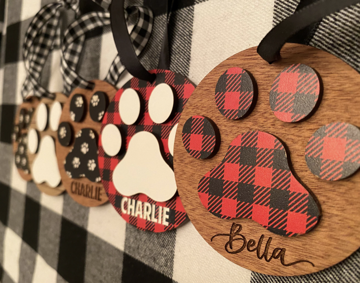 Personalized Wood Puppy Ornament