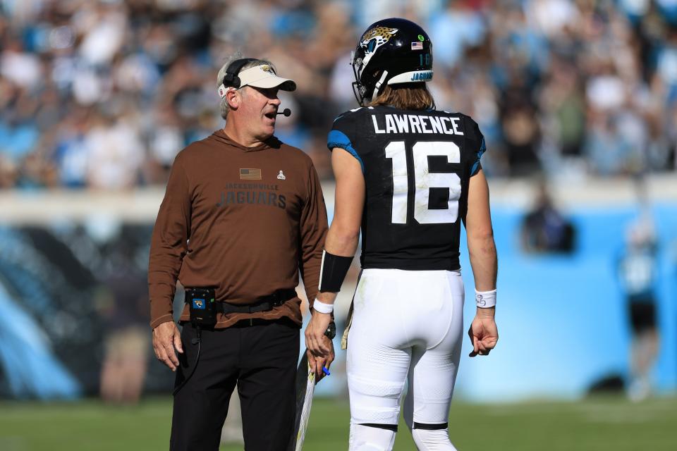 With offensive-minded Doug Pederson as his head coach, Jacksonville Jaguars quarterback Trevor Lawrence (16) could be at start of a decade-long rivalry with Houston Texans rookie sensation C.J. Stroud.