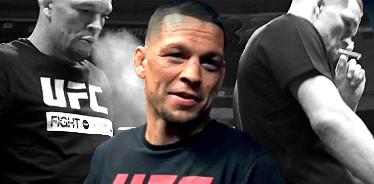 Nate Diaz claims CBD at UFC 241 workout b&w