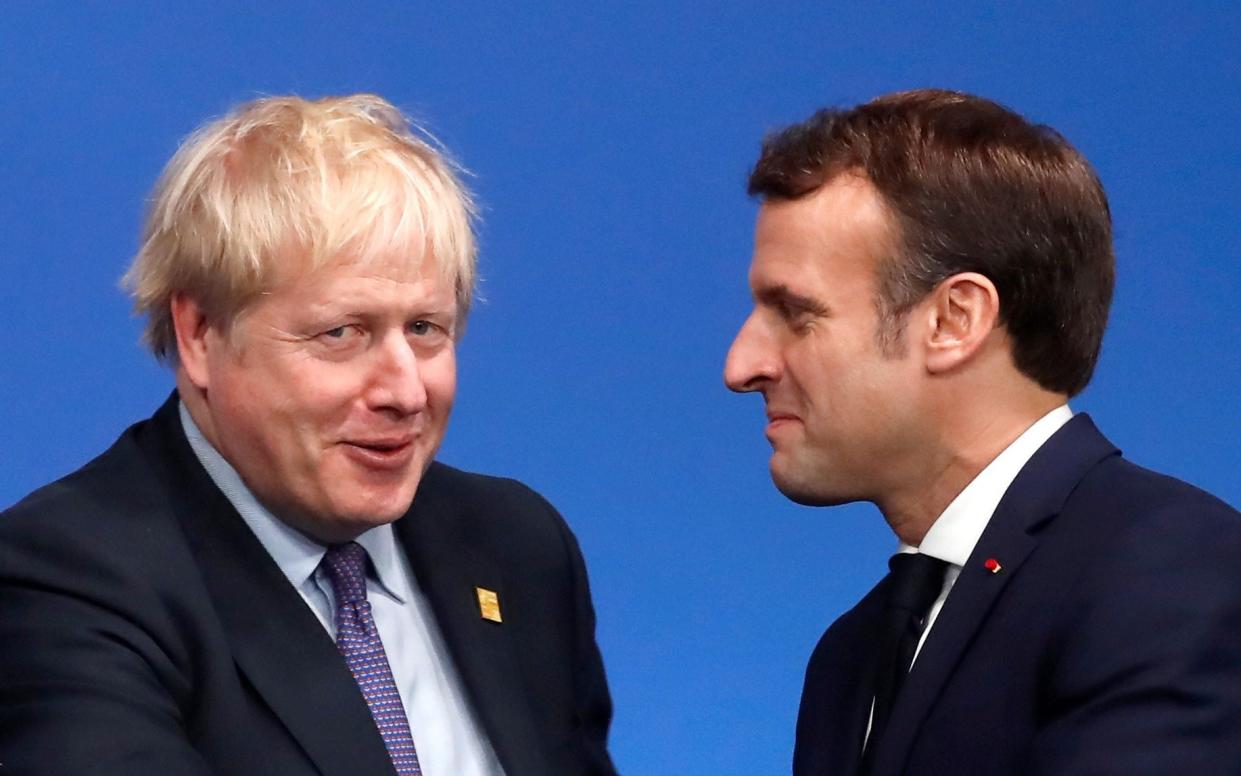 The French President with Boris Johnson in December 2019 - Christian Hartmann