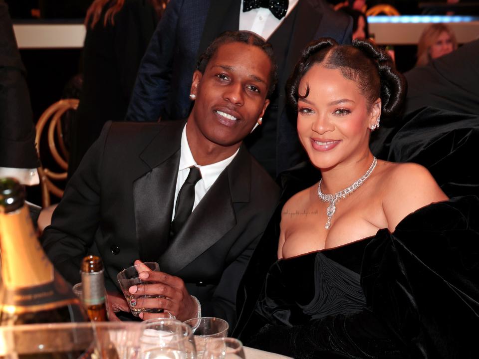 ASAP Rocky and Rihanna at the 80th Annual Golden Globe Awards.