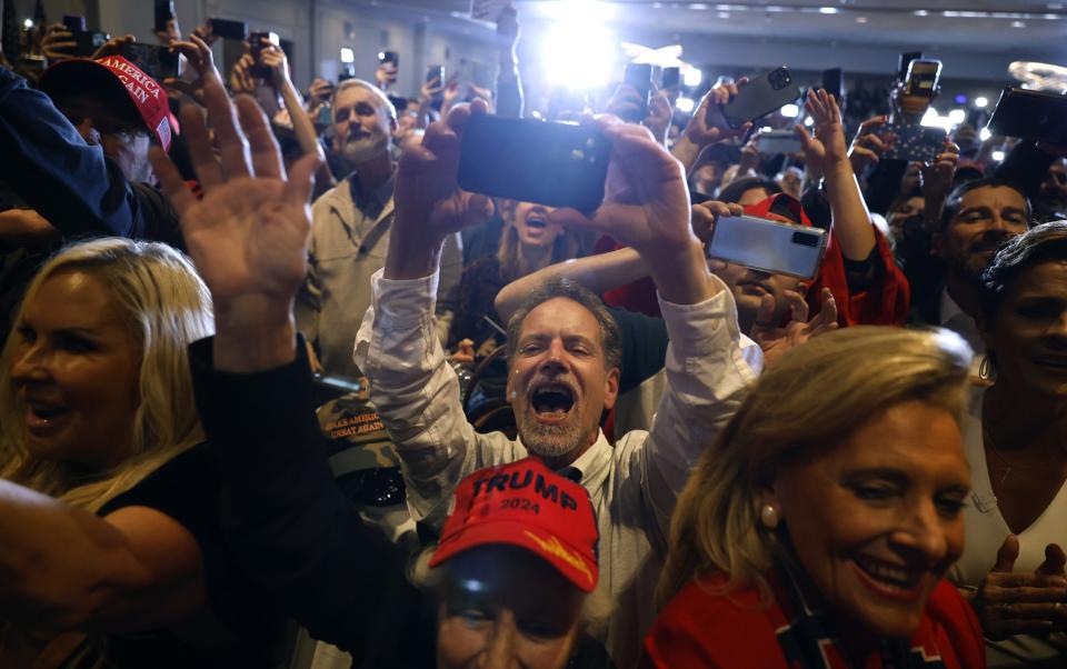 Trump's supporters celebrated a statement win in New Hampshire