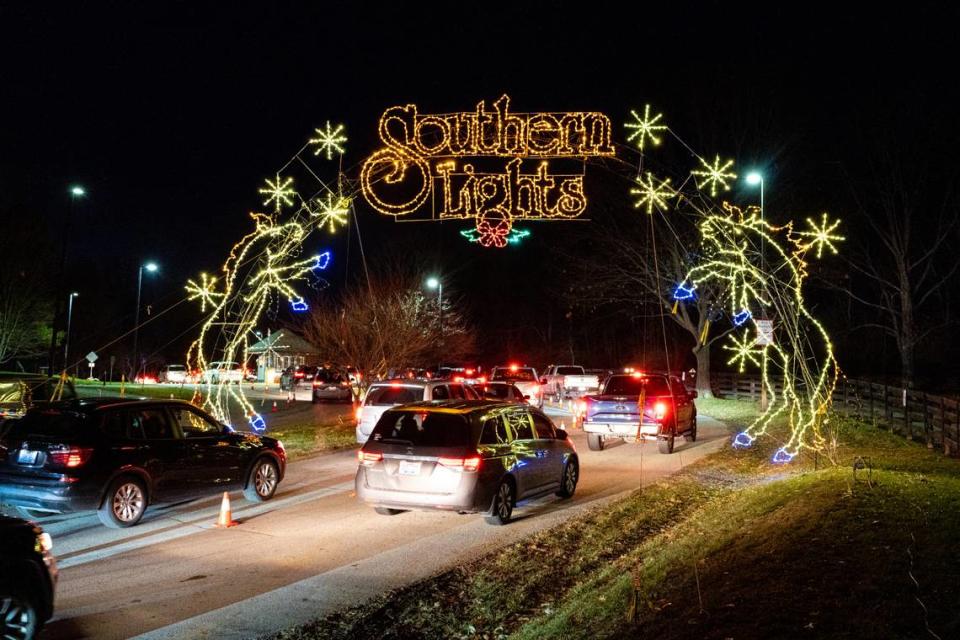 Southern Lights showcases over a million holiday lights, all visible from cars as spectators drive-thru the Kentucky Horse Park grounds, finishing at a Holiday Village with Santa, crafts, food and more.