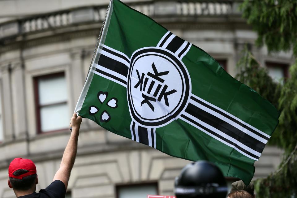 The "Kekistan" flag, an alt right meme.&nbsp;