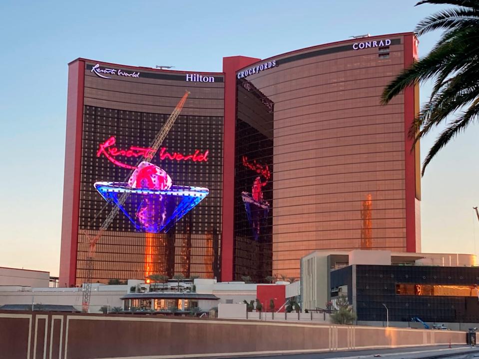 a view of the exterior of Resorts World Las Vegas