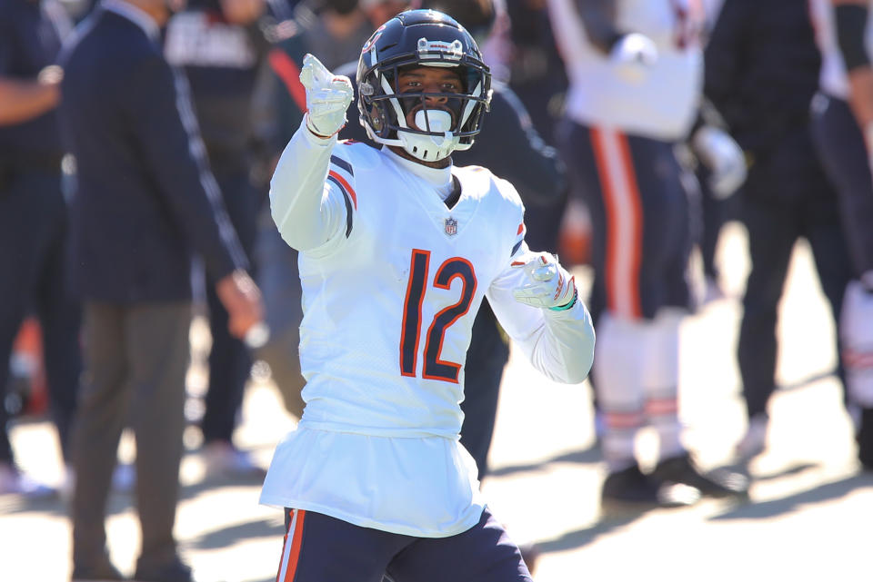 Chicago Bears wide receiver Allen Robinson celebrates against his former team, the Jacksonville Jaguars. (Photo by David Rosenblum/Icon Sportswire via Getty Images)