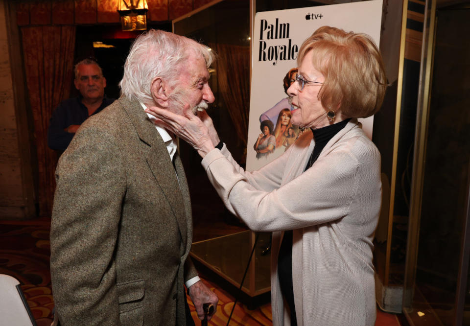 HOLLYWOOD, CALIFORNIA - JUNE 20: Dick Van Dyke (L) and Carol Burnett seen at Carol Burnett's Hand And Footprint Ceremony at TCL Chinese Theatre on June 20, 2024 in Hollywood, California. (Photo by Eric Charbonneau/Getty Images for Apple TV+)<p>Eric Charbonneau/Getty Images</p>