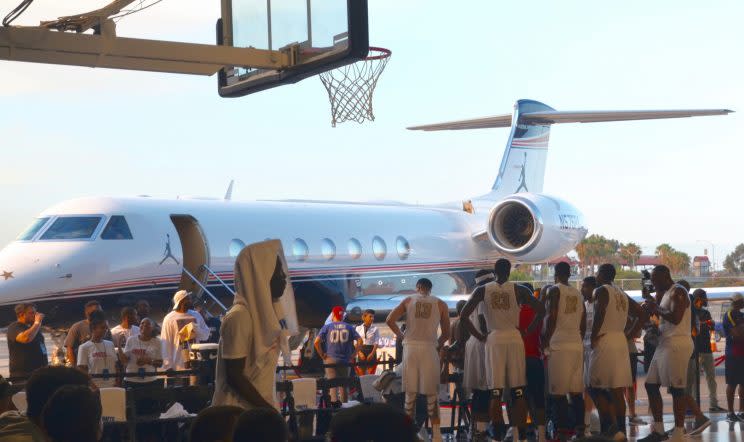 The Drew League took a brief departure from its normal home of King-Drew Magnet High School in South Central. (Jackie Bamberger/Yahoo Sports)