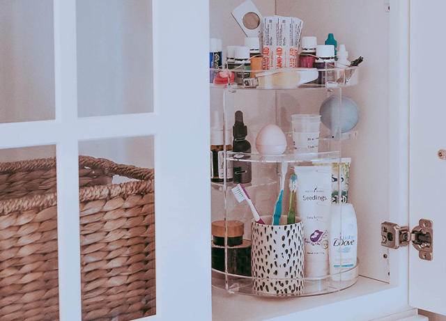 Masirs Kitchen Cabinet Organizer Set - Three Shelves, Two Under Shelf Baskets Will Instantly Create Additional Cabinet or Counter Storage Space to Organize